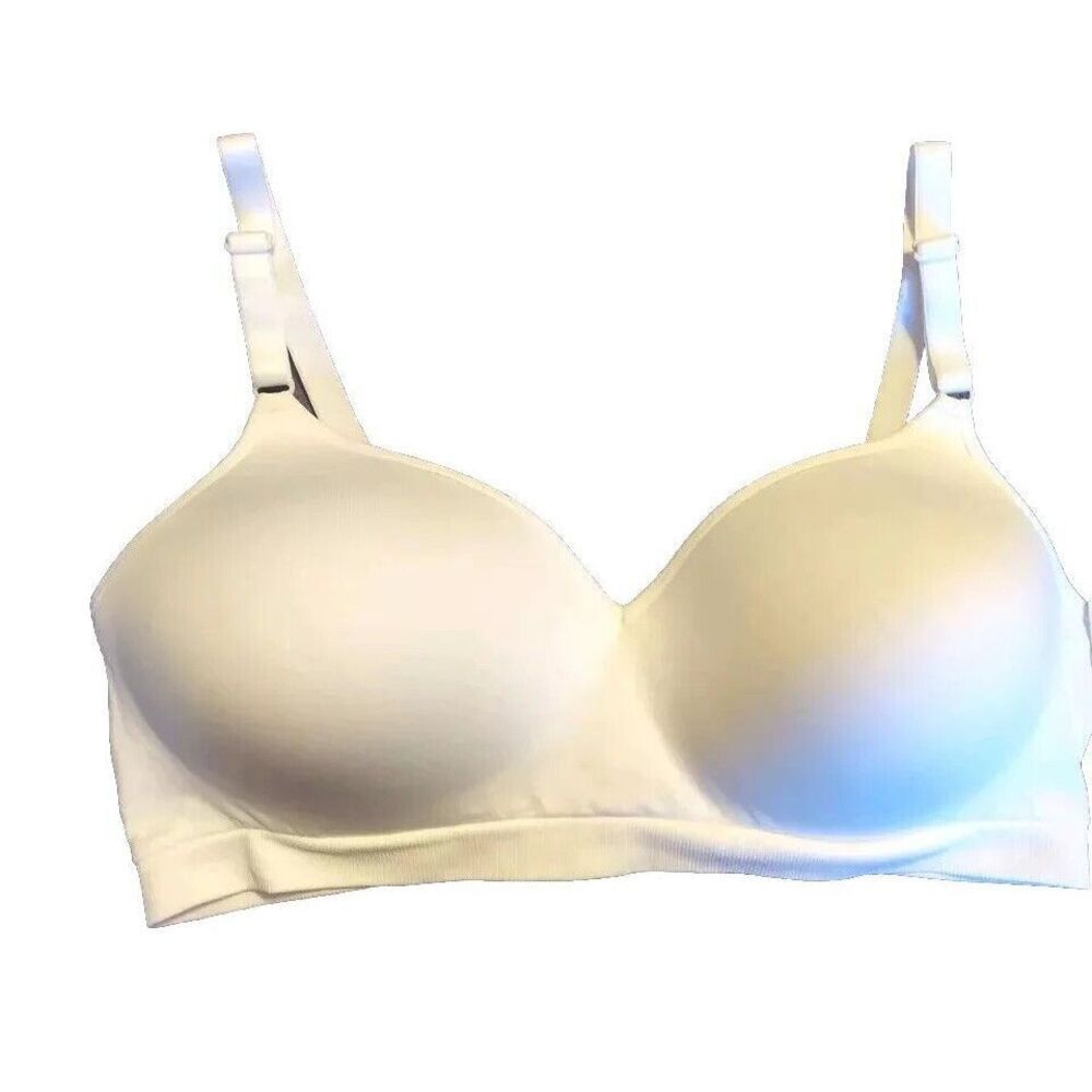 FRUIT OF THE LOOM SEAMLESS WIREFREE LIFT PADDED BRA SZ 42C WHITE